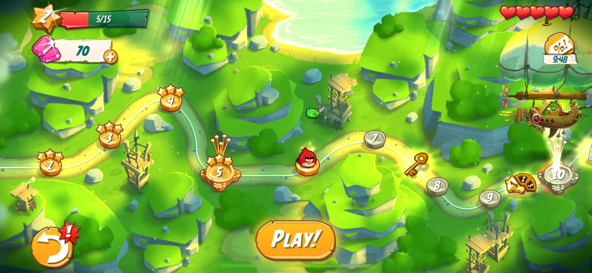 Progressió de nivells d'Angry Birds