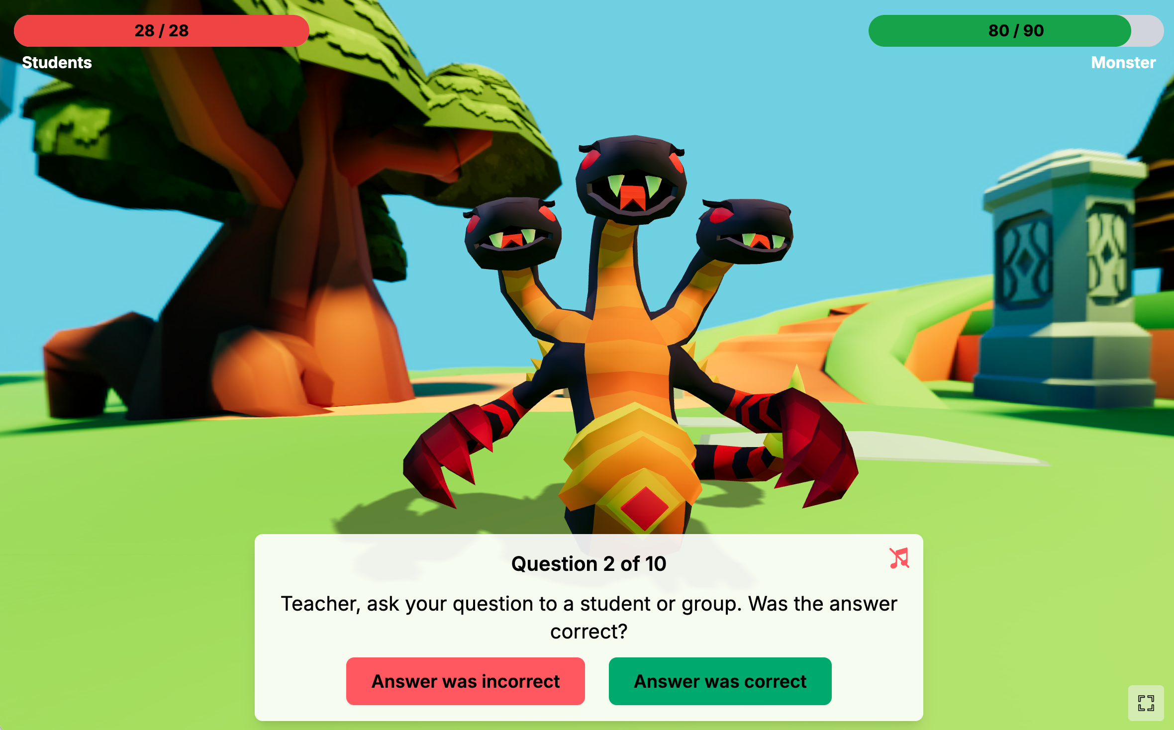 Pantalla de joc de Batalla de Monstres